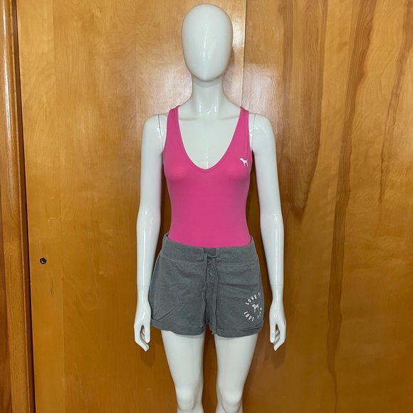 Rare Victoria’s Secret Pink 2017 Set Bodysuit XS & Shorts Small Gray - Picture 1 of 13